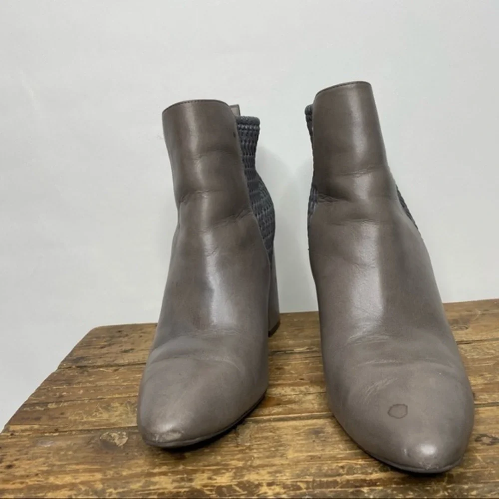 Cole Haan Aylin Grey Textured Leather Ankle Booties - Picture 6 of 9